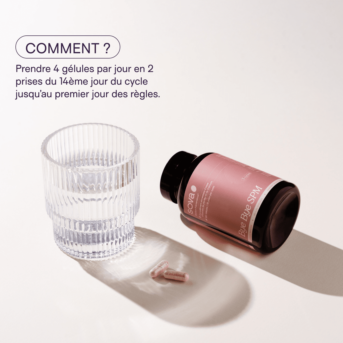 Bye Bye SPM - 4 gélules par jour à partir du 14ème jour du cycle