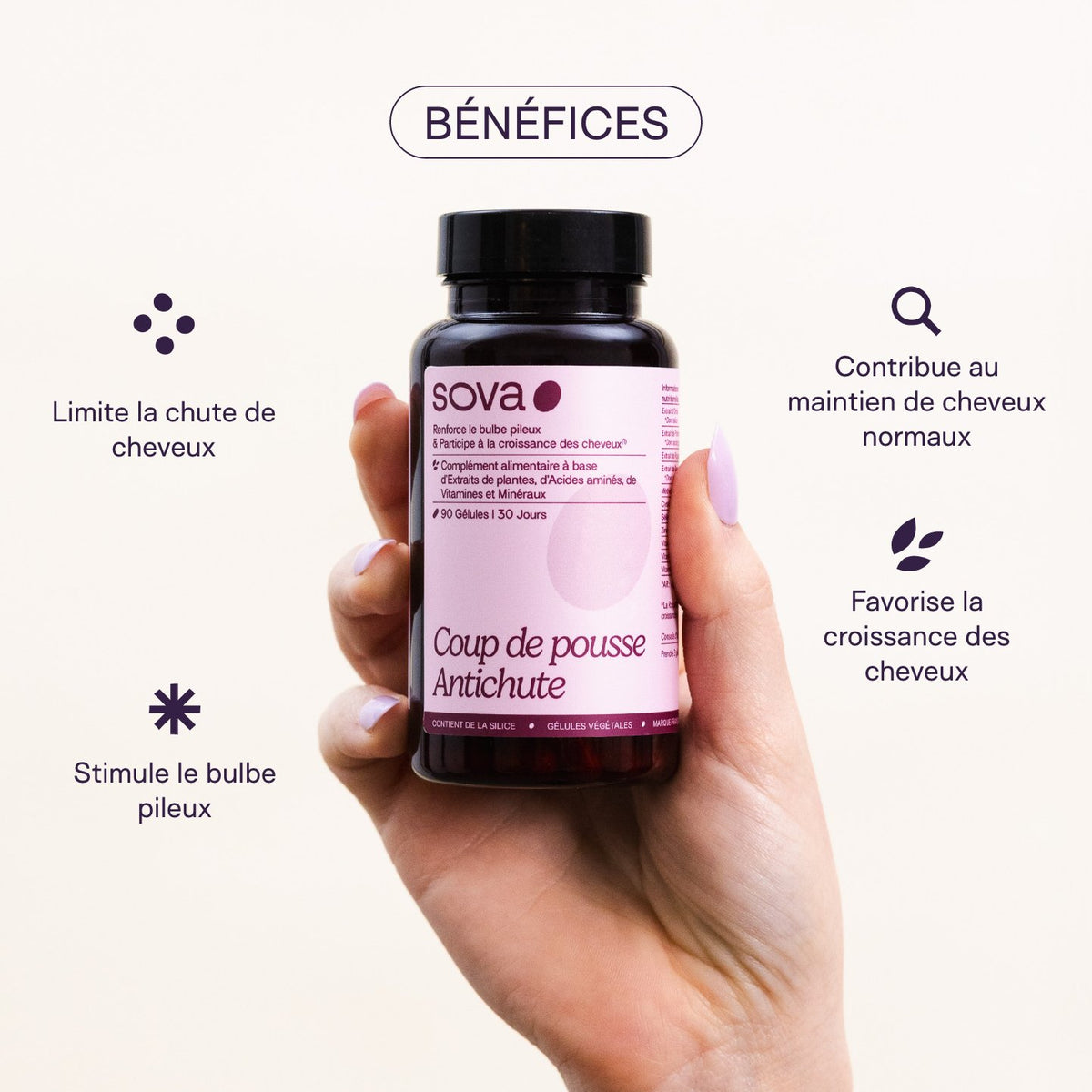 SOVA - Complément antichute et force cheveux