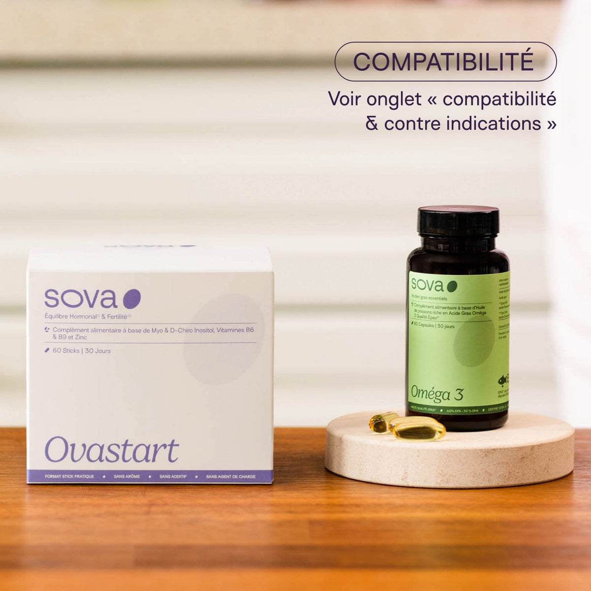 Ovastart & Omega 3 - Équilibre hormonal & Acides gras essentiels - SOVA