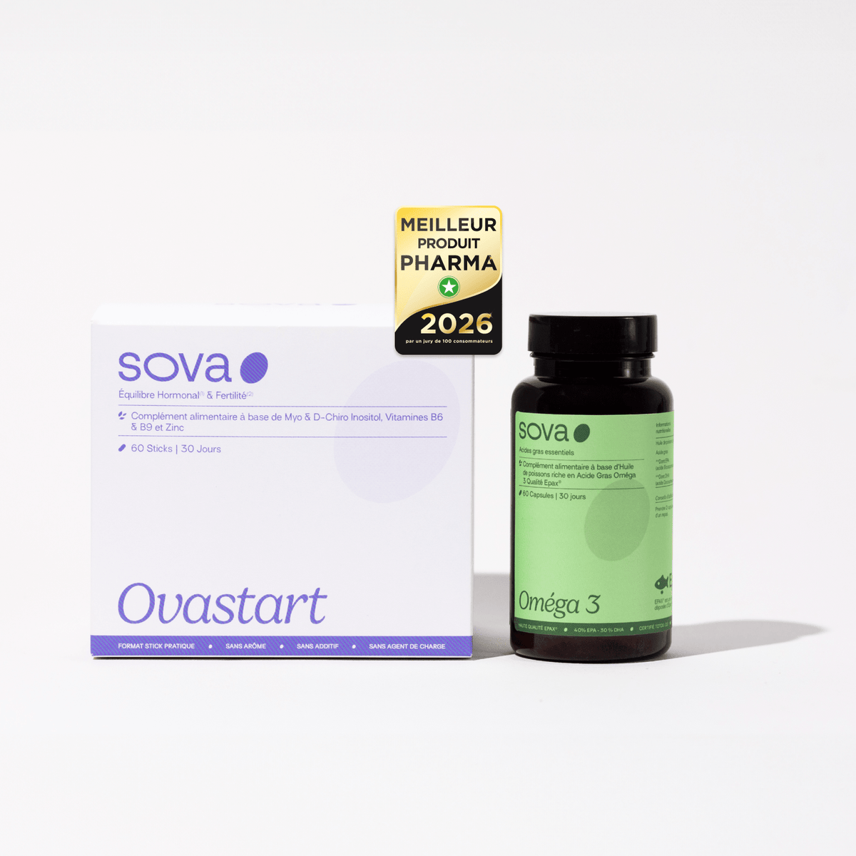 Ovastart & Omega 3 - Équilibre hormonal & Acides gras essentiels - SOVA